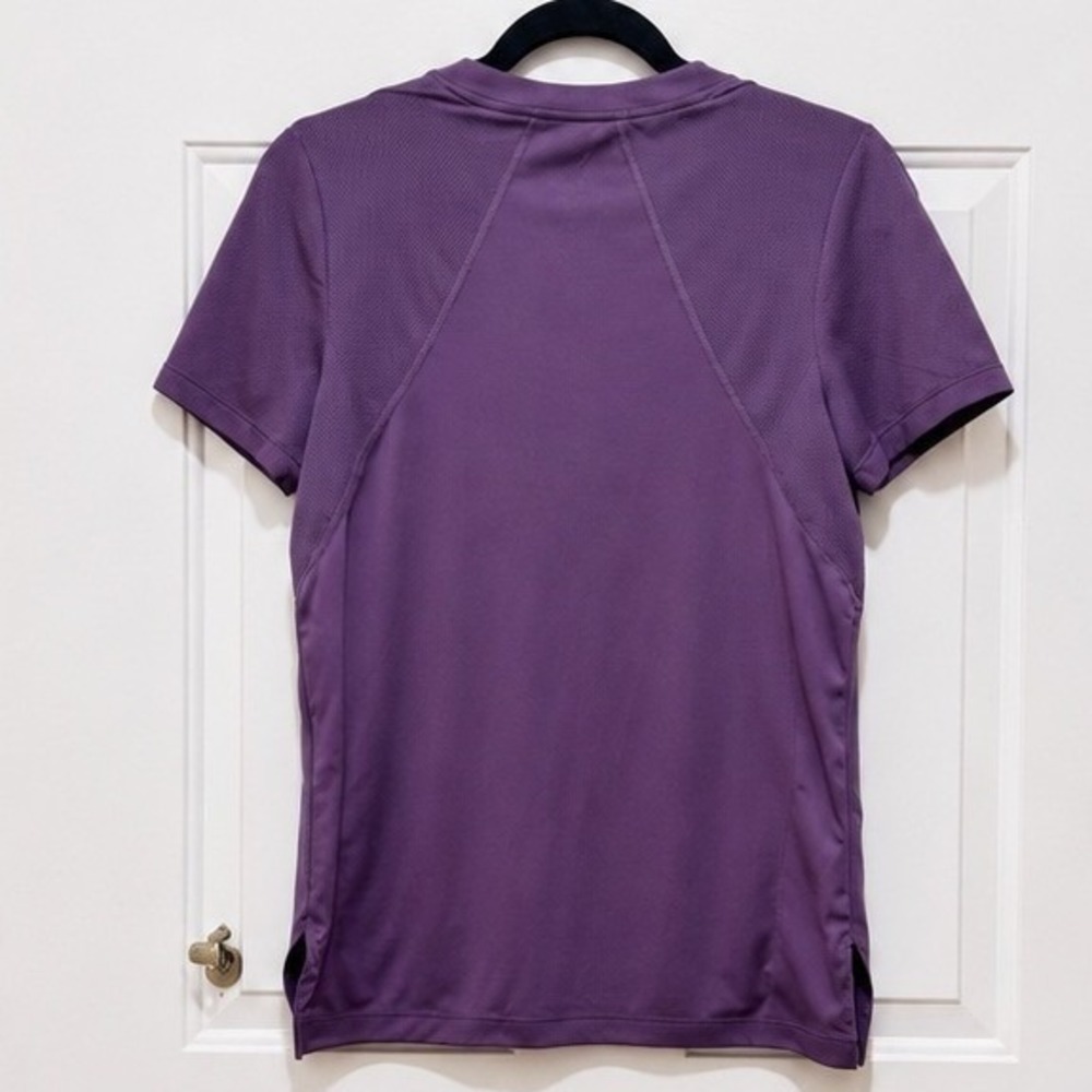 Nike Running Dri-FIT Short Sleeve Top Purple Women XS/S Reflective Mesh Panels - Picture 3 of 10